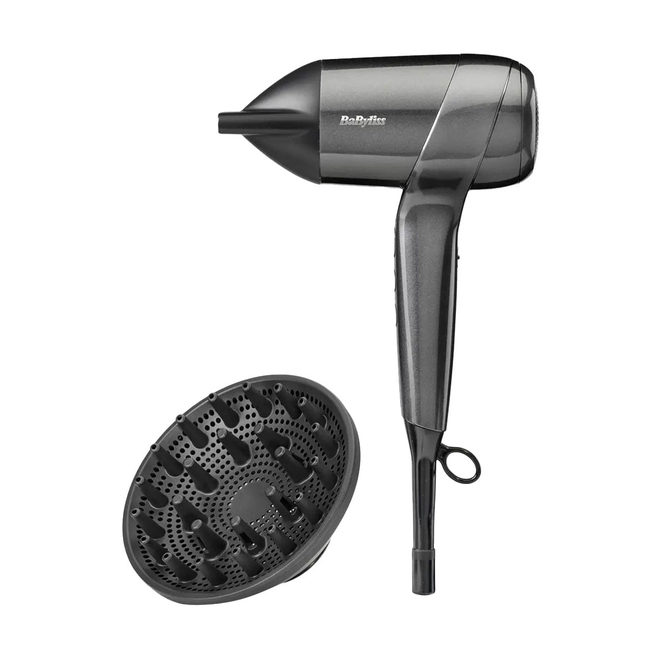Фен для волосся BaByliss Titanium Shine 2 насадки, темно-сірий (D6200DE)